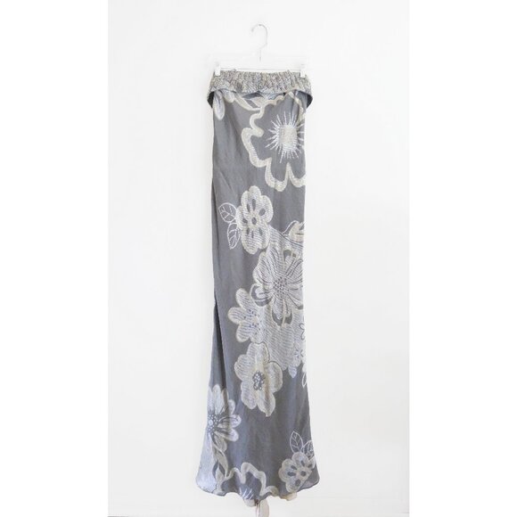 Luca Luca Dresses & Skirts - Vtg 00s Y2K Luca Luca Grey Silver Floral Bias Cut Evening Dress Gown IT 42 6 NWT
